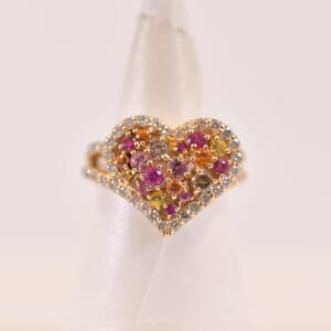 ポンテヴェキオ サファイヤ ルビー ダイヤリング D0.72ct R0.12ct S0.59ct K18PG