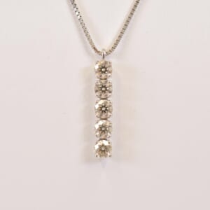 タサキ 5Pダイヤ ネックレス K18WG 1.20ct