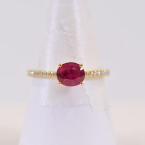 ギメル ルビー メレダイヤリング 18K R1.293ct 0.149ct