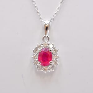 ルビーネックレス 1.11ct D0.5ct K10WG