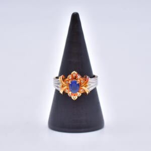 サファイアリング K18/Pt900 0.07ct 0.75ct