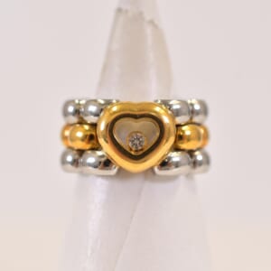 ショパール ハッピーダイヤモンド コンビリング K18YG/SS