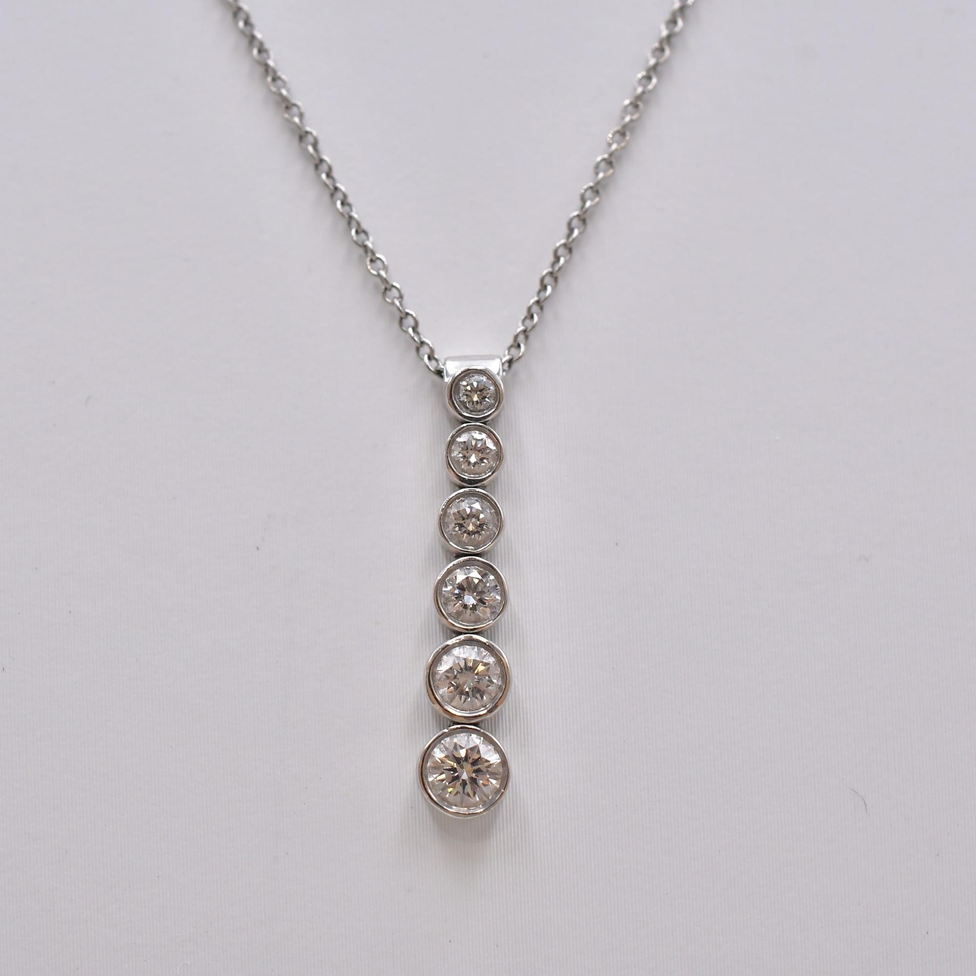 ティファニー ジャズグラジュエイテッド ドロップネックレス Pt950 