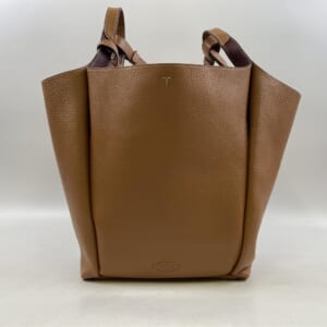 トッズ ■Bucket Medium Tタイムレス バケットバッグ ミディアム ブラウン×ボルドー レザー