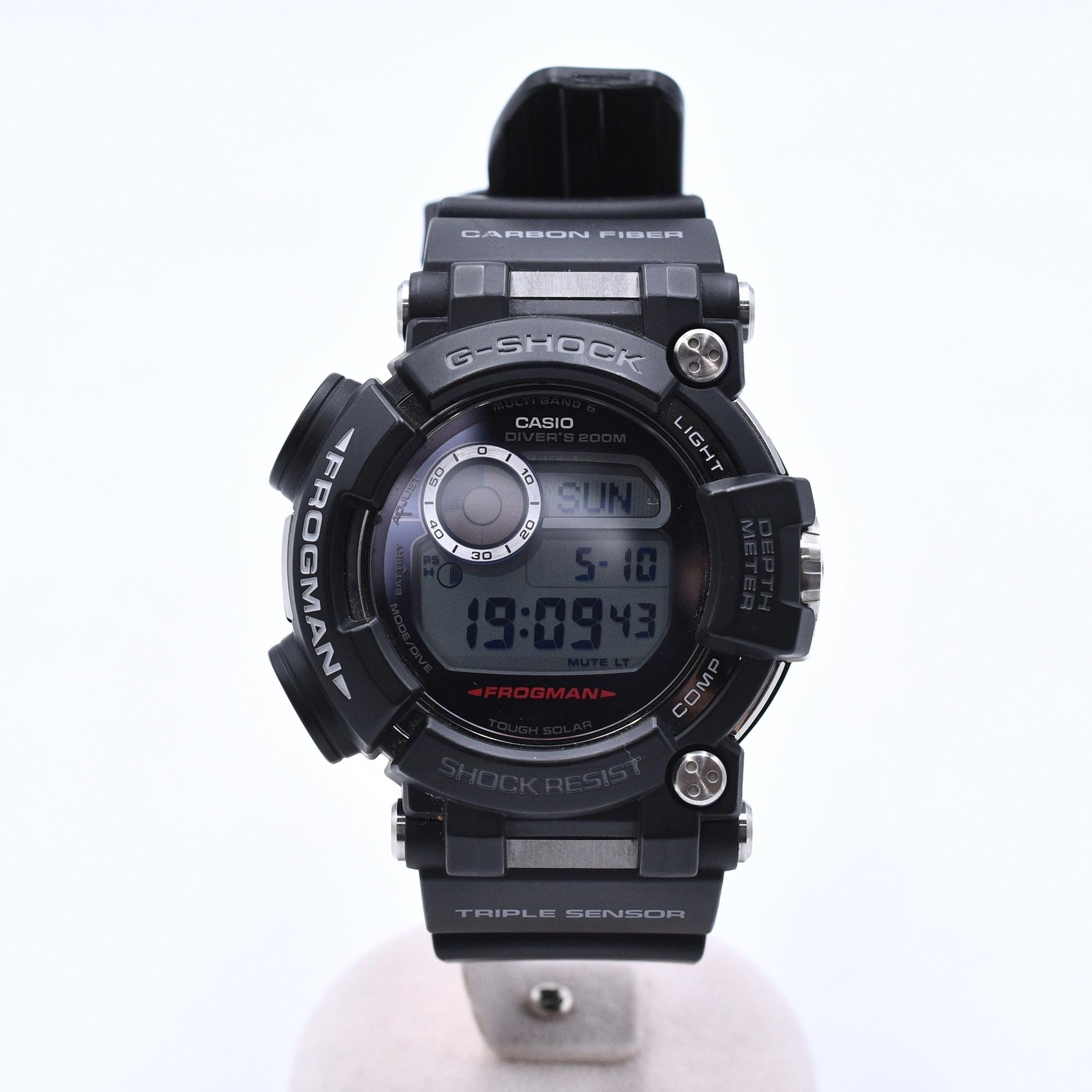 カシオ MASTER OF SEA FROGMAN ブラック ラバー×SS Aランク