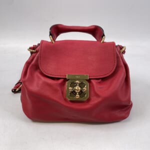 クロエ エルシー 2WAY ショルダー ハンドバッグ 赤 レザー S833223Q-515