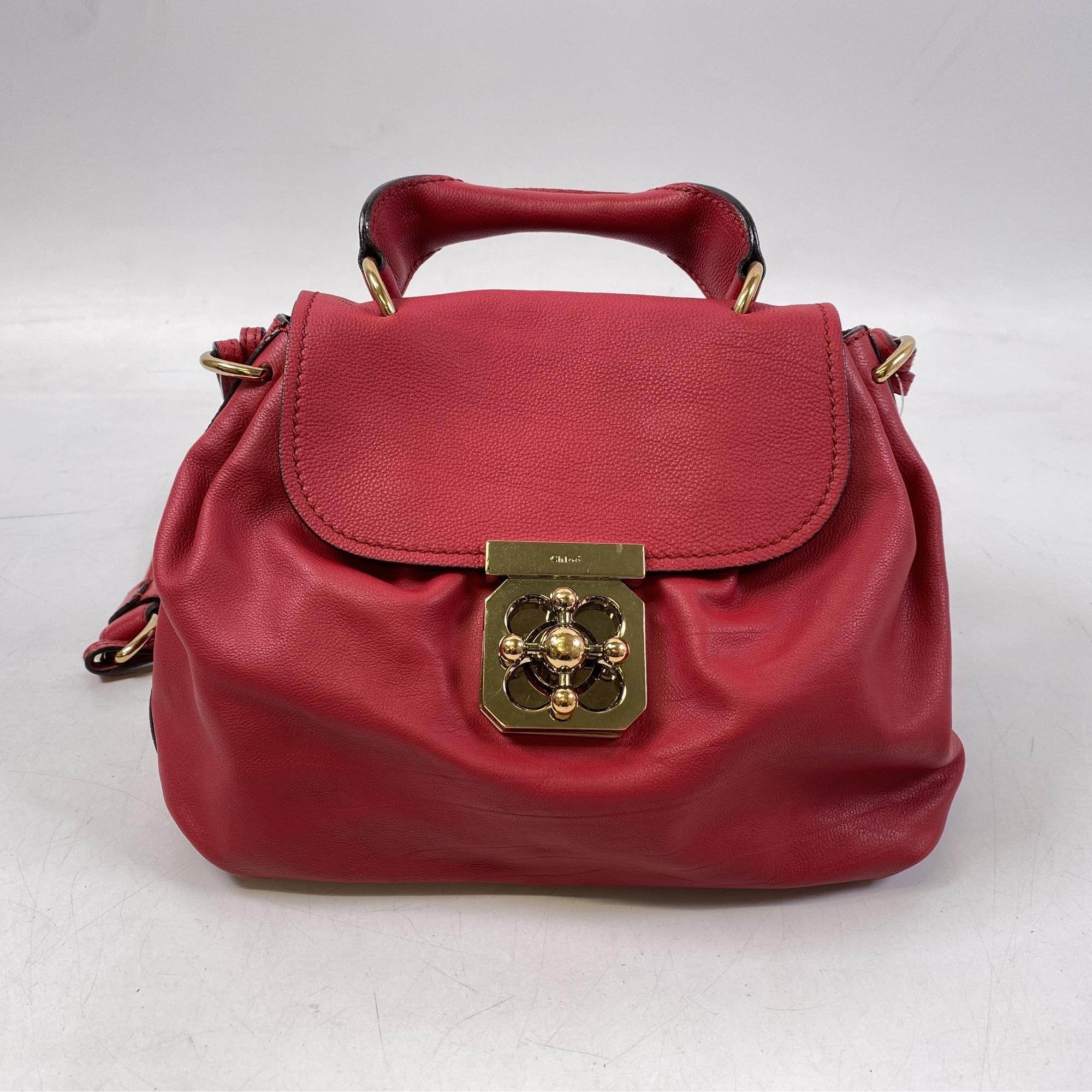 クロエ エルシー 2WAY ショルダー ハンドバッグ 赤 レザー S833223Q