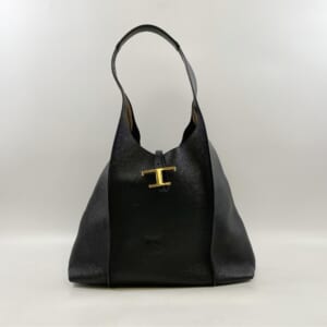 トッズ Tタイムレス ホーボーバッグ ラージ ブラック レザー XBWTSBE0400 Q8E