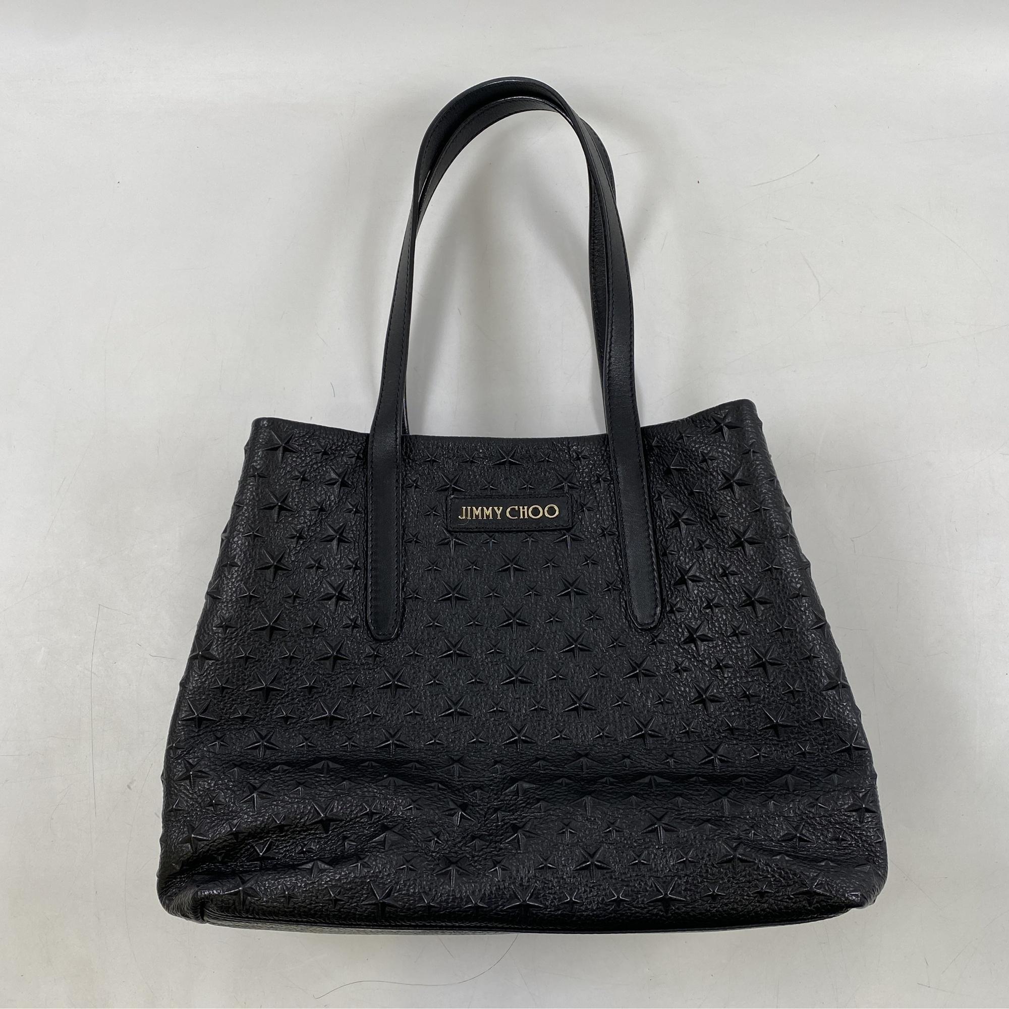 【美品】定価20万 ジミーチュウ ピムリコスターエンボス　トートバッグ ジミー チュウ ピムリコ スターエンボストートバッグ レザー ブラック