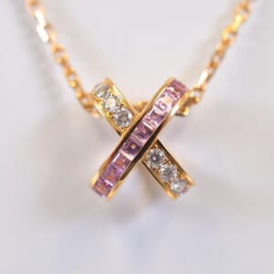 ショーメ ジュ ドゥ リアン ネックレス 750PG ダイヤ 0.19ct×ピンクサファイア 0.5ct 85456