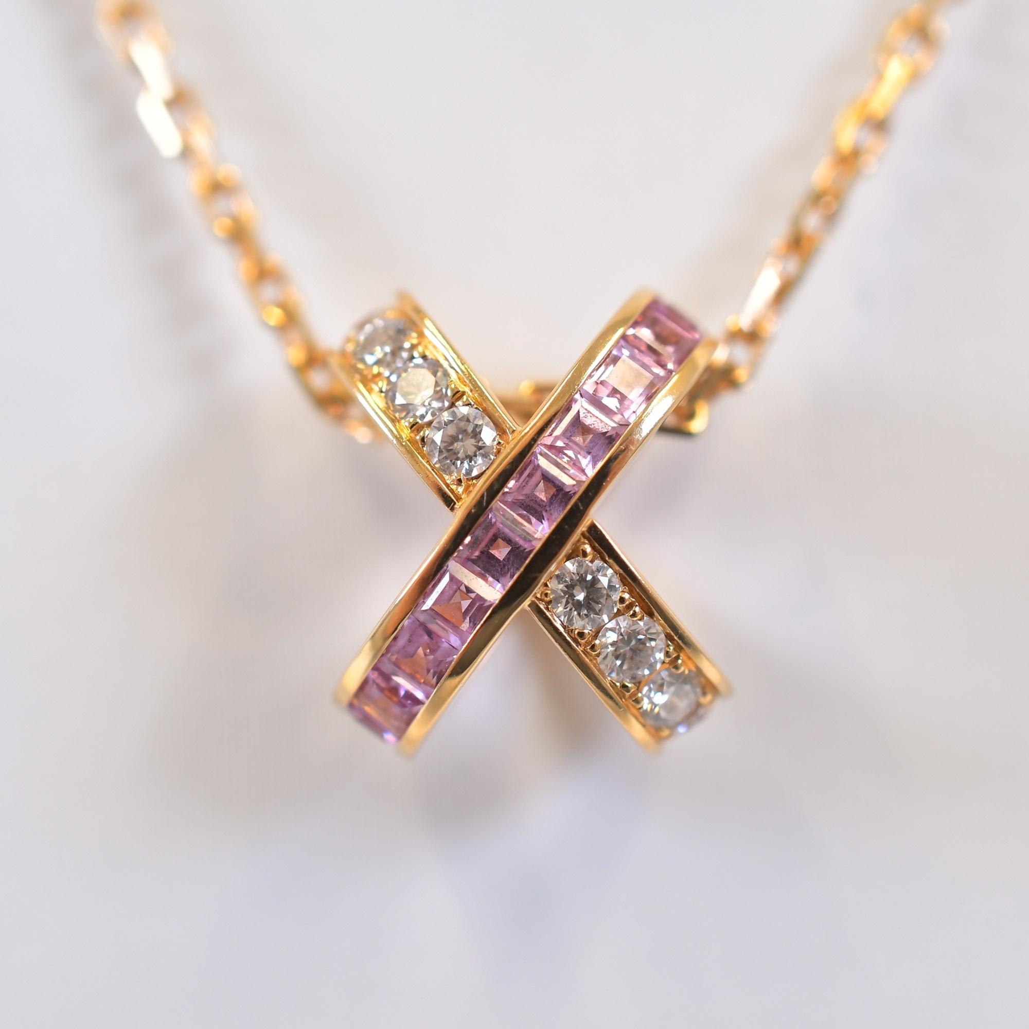 ショーメ ジュ ドゥ リアン ネックレス 750PG ダイヤ 0.19ct×ピンク 