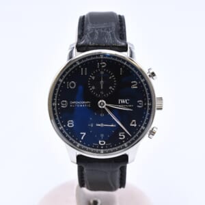 IWC ポルトギーゼ クロノグラフ 黒文字盤 SS×革/AT IW371609