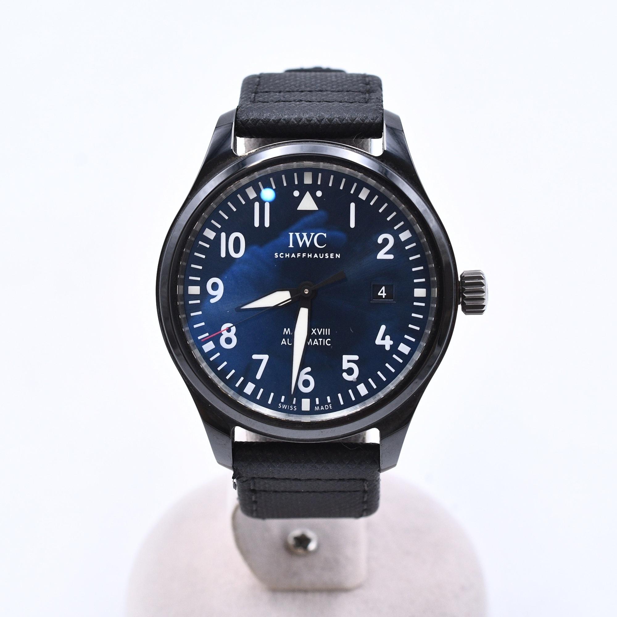 IWC パイロットウォッチ マークXVIII ローレウス スポーツフォーグッド 青文字盤 SS×革/AT Bランク