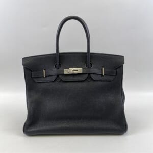 エルメス バーキン35 黒 フィヨルド SV金具 □I刻印