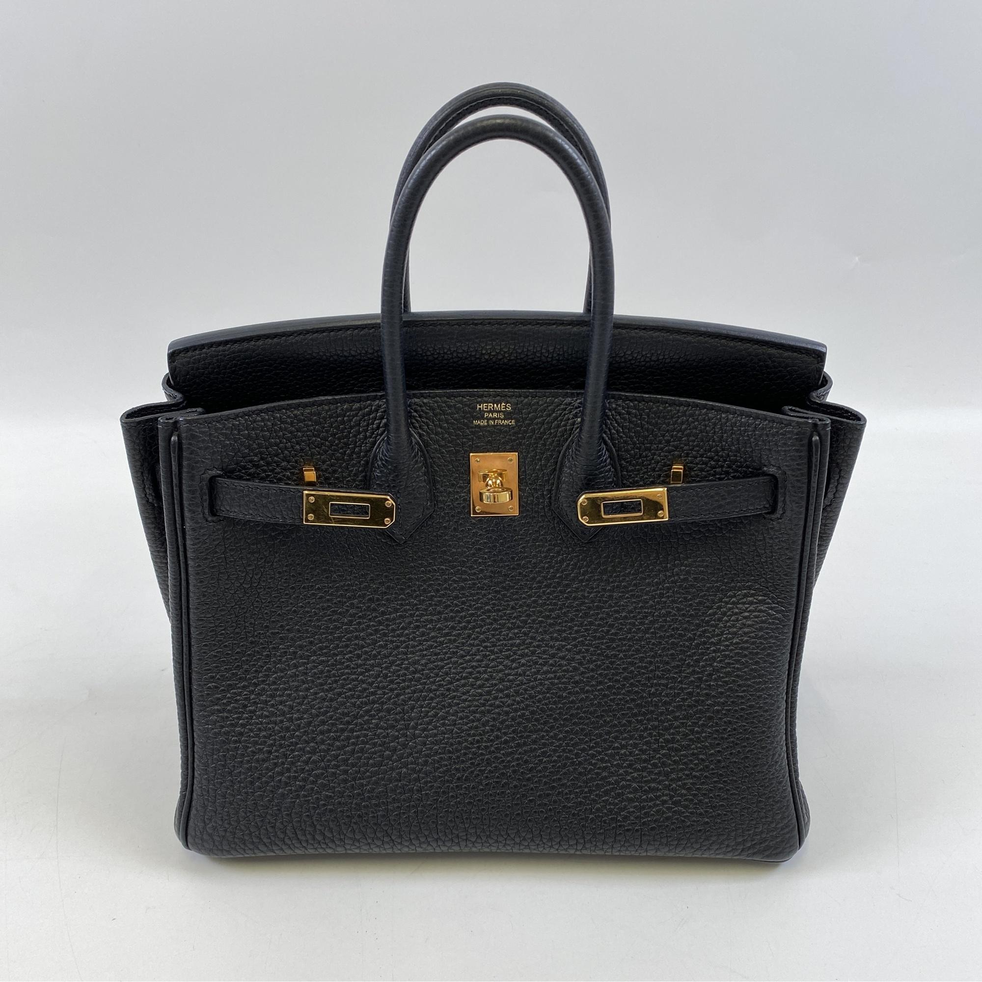 エルメス バーキン25 黒 トゴ PG金具 Y刻印 Bランク