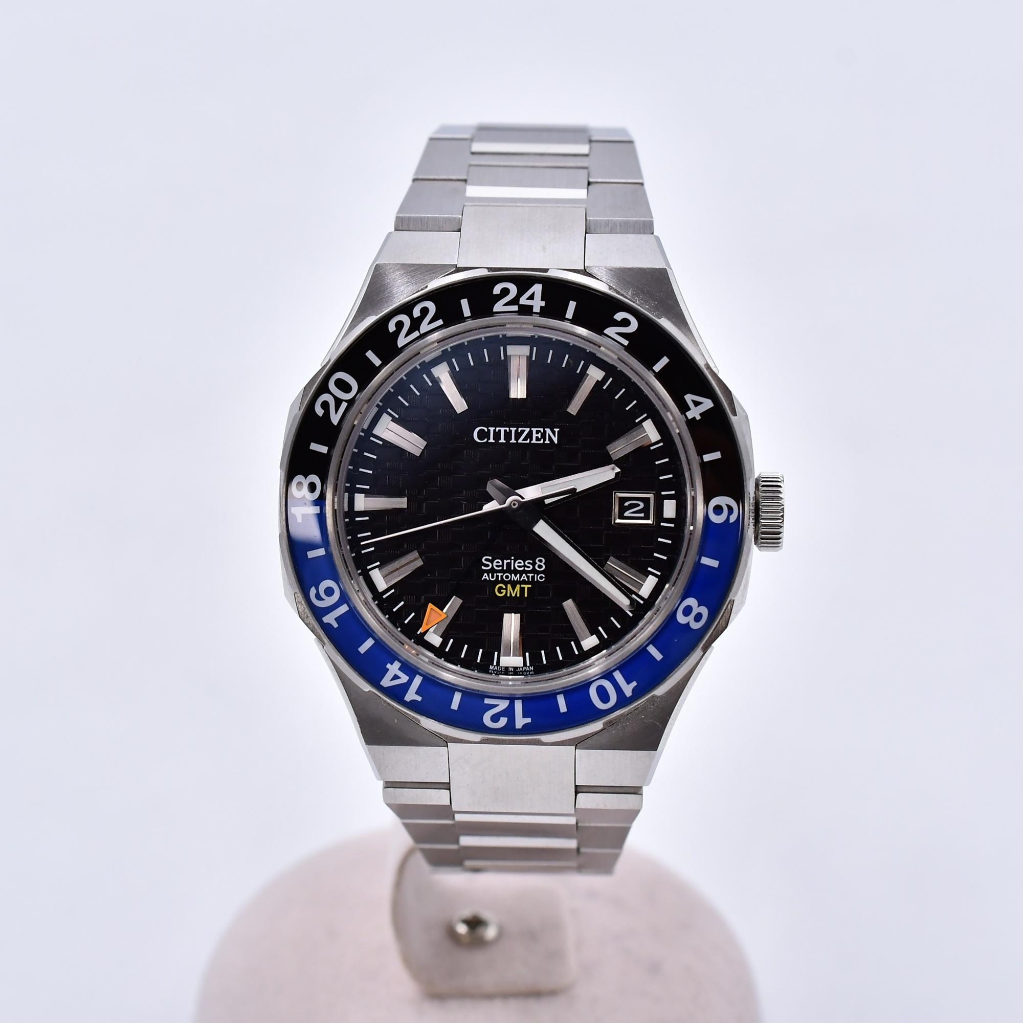 シチズン シリーズ8 GMT デイト 黒文字盤 SS/AT 9045-0065X01 買取実績 