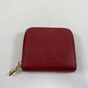 サンローラン 二つ折り財布 レザー 赤