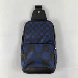 ルイ・ヴィトン ダミエ アヴェニュー スリングバッグ ネイビーブルー × ブラック N50024