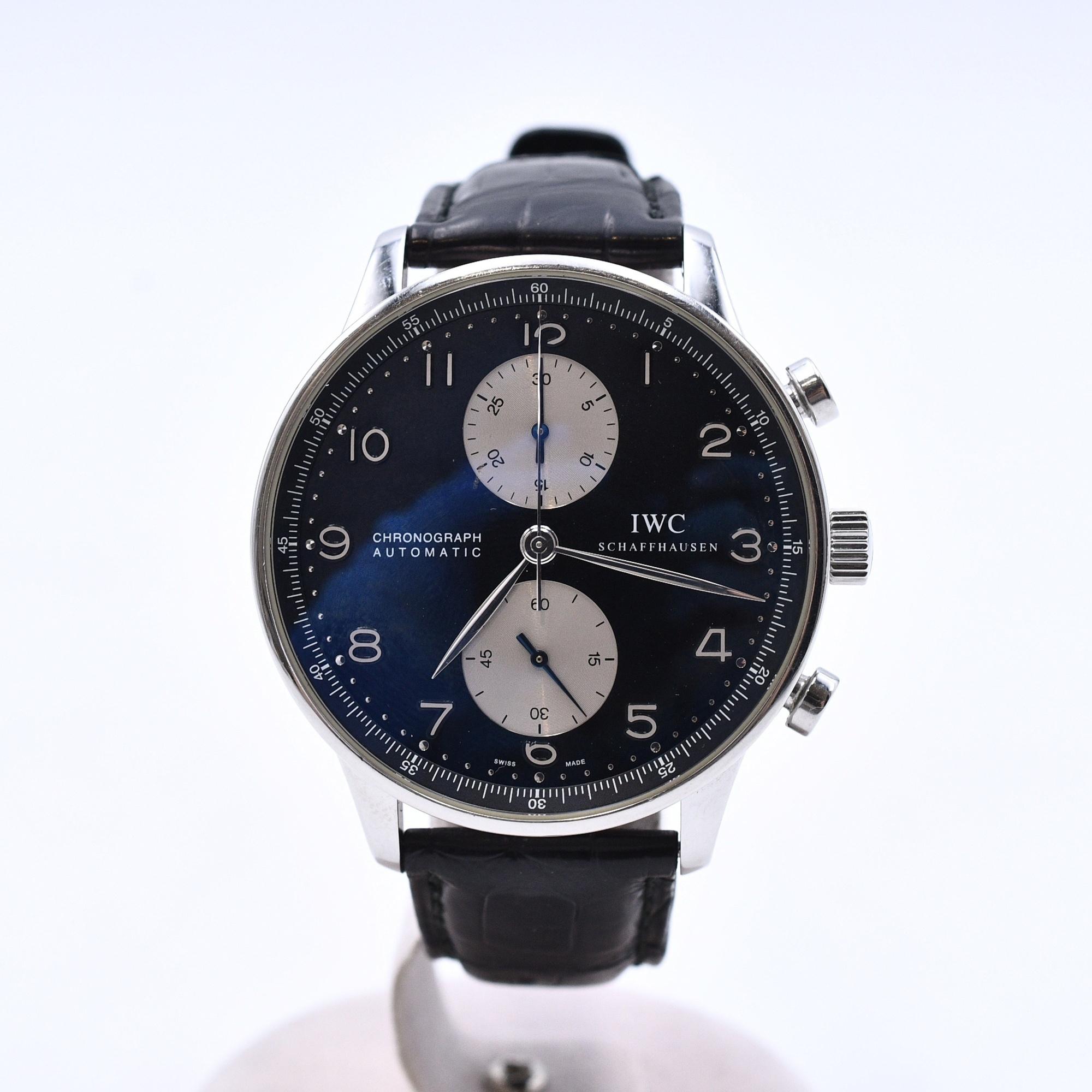 IWC ポルトギーゼ 青文字盤 SS×革/AT Bランク