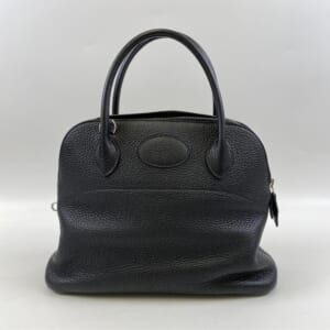 エルメス トロカホリゾンタルMM トートバッグ ハンドバッグ ブラック