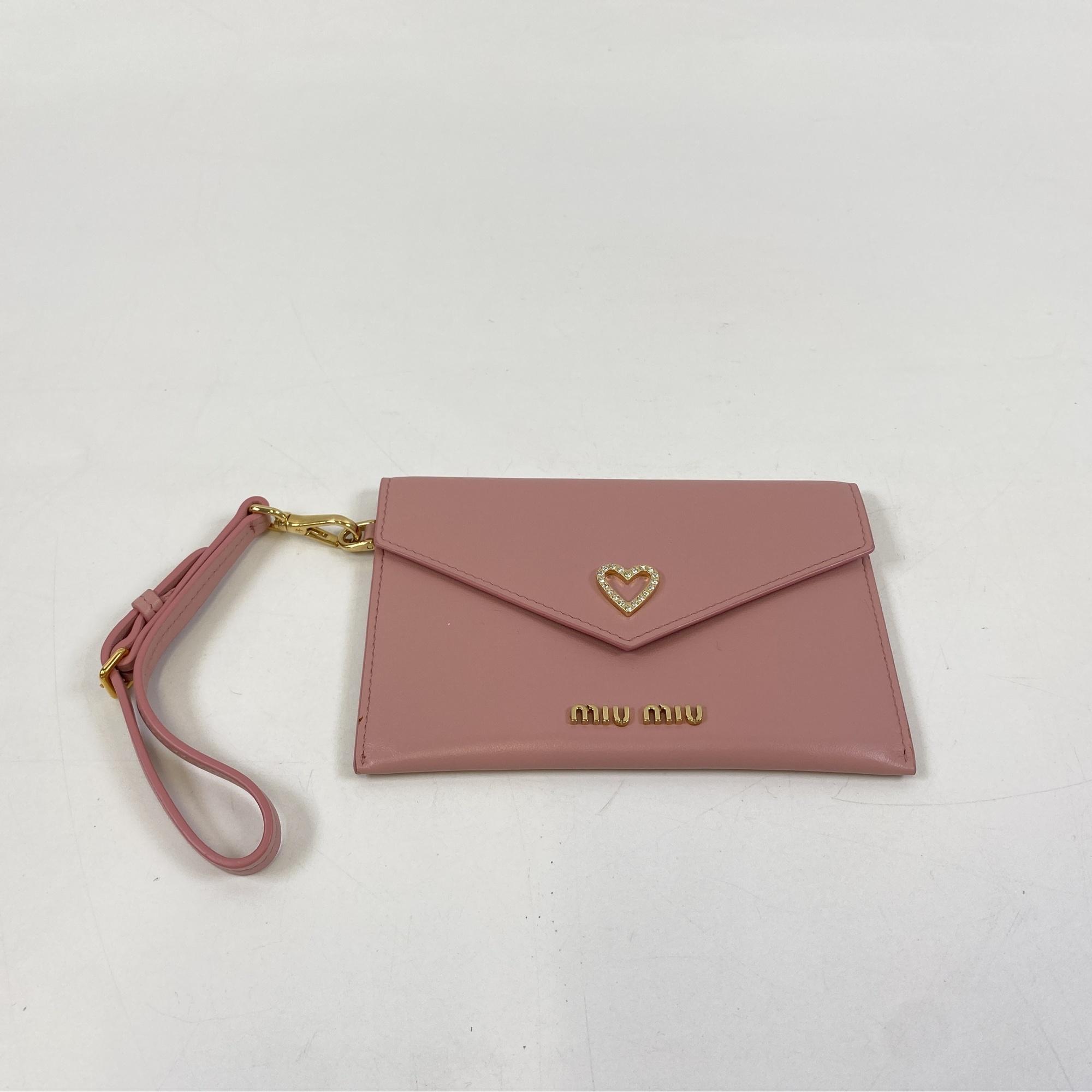 ミュウミュウ マドラスラブ エンベローブ ケース ピンク 5MF025 買取