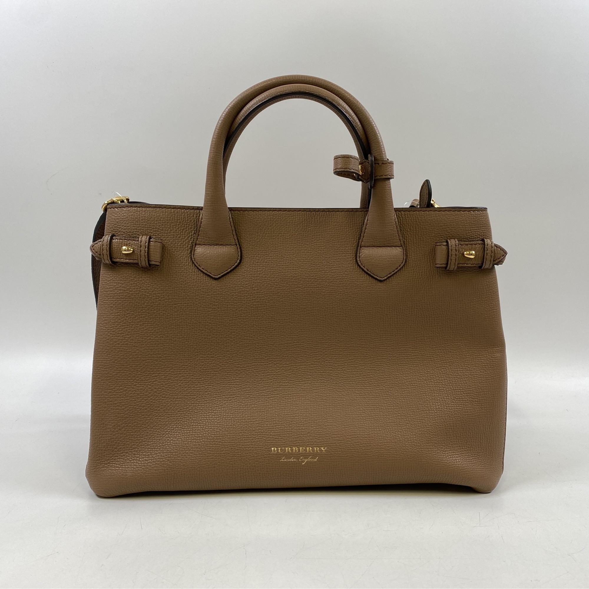 BURBERRY バーバリー ノバチェック レザー ハンドバッグ ブラウン