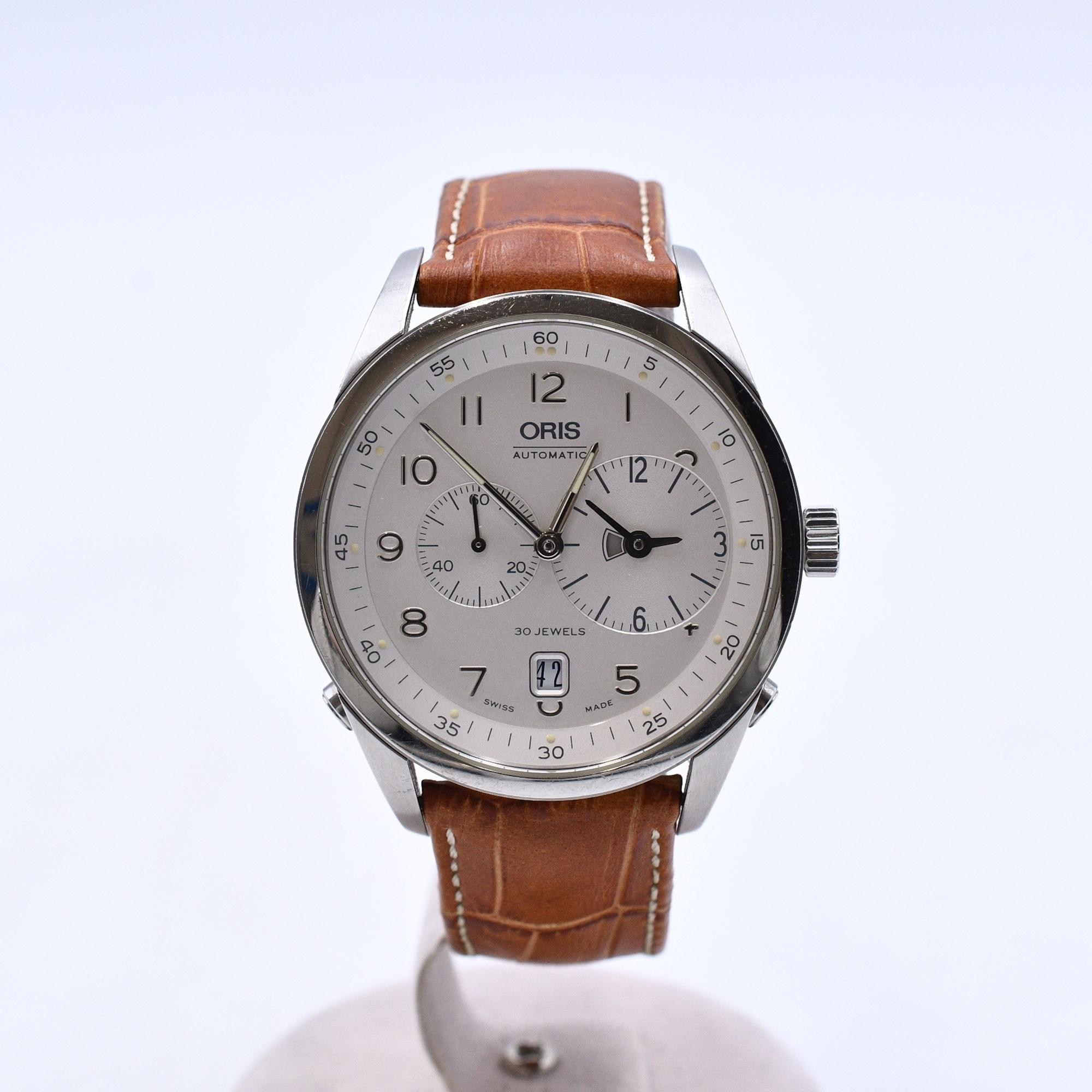 オリス ワールドタイマー シルバー文字盤 AT/SS×革 7513 買取実績 