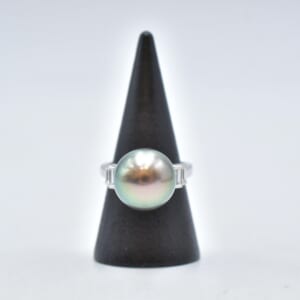 ミキモト パールリング Pt950 12.6mm 0.40ct