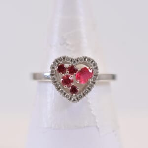 タサキ ルビーダイヤリング 750WG R0.37ct D0.09ct