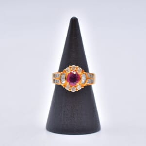 ルビーダイヤリング K18 R0.77ct D0.59ct