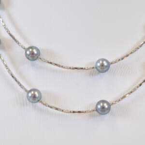タサキ ステーションネックレス パールネックレス K18WG 7.6mm～7.9mm