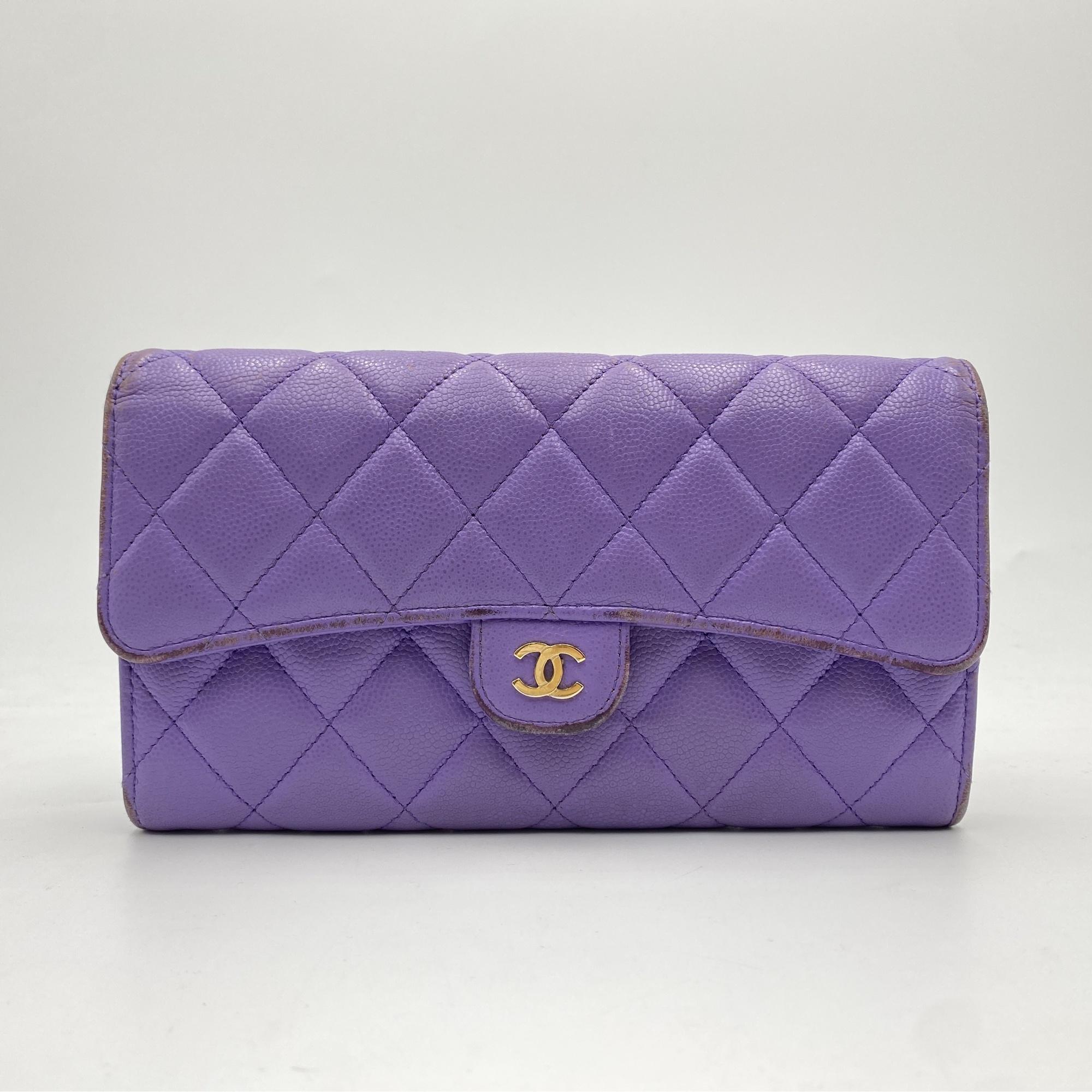 CHANEL ラムスキン クラシック ジップ　パース 財布　パープル CHANEL ラムスキン クラシック ジップコインパース 財布パープル