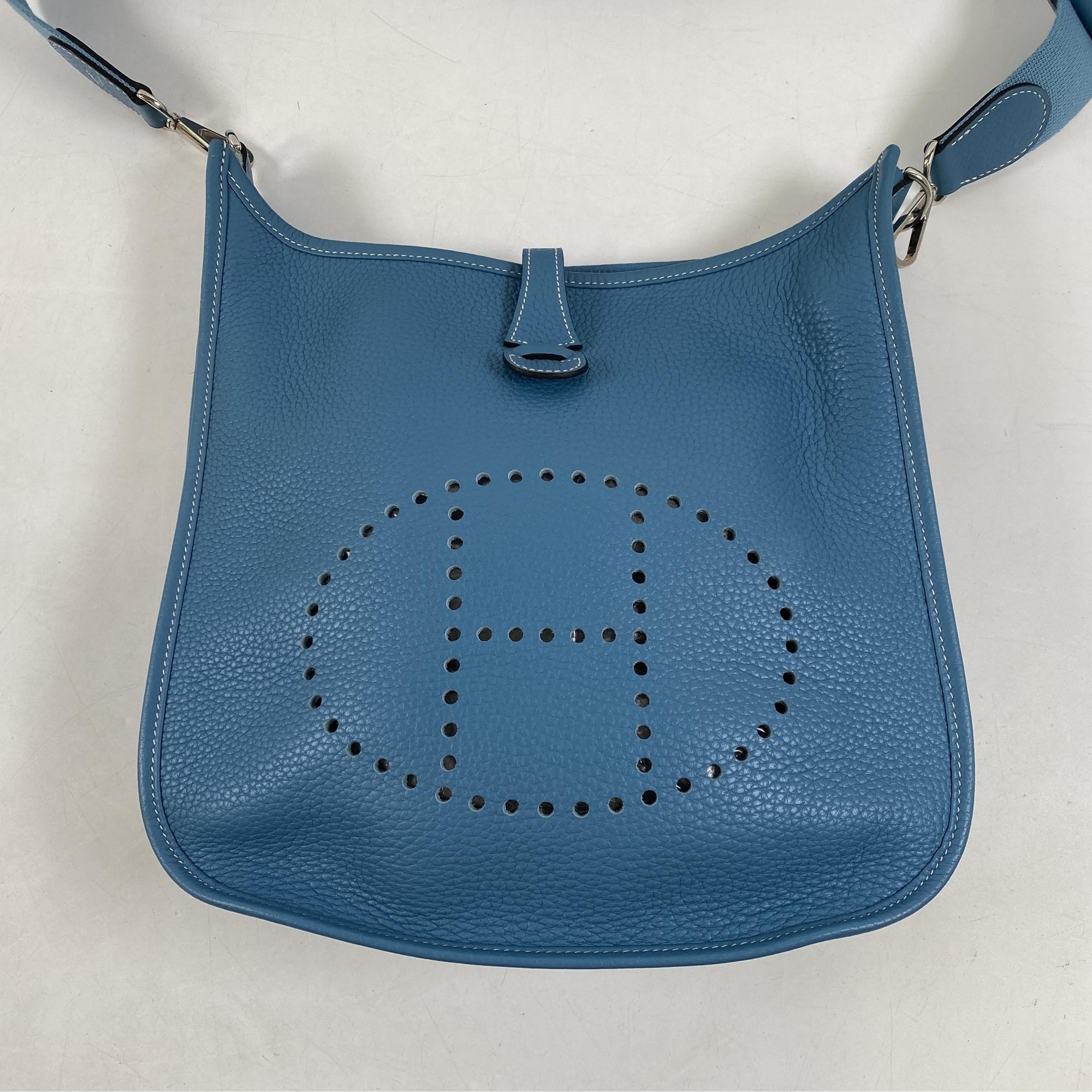 ❤お得なお品❤エヴリンTPM ブルーパオン SV金具 エルメス トリヨン A刻印 エルメス エヴリンⅢPM ブルージーン トリヨン SV金具 T刻 買取実績