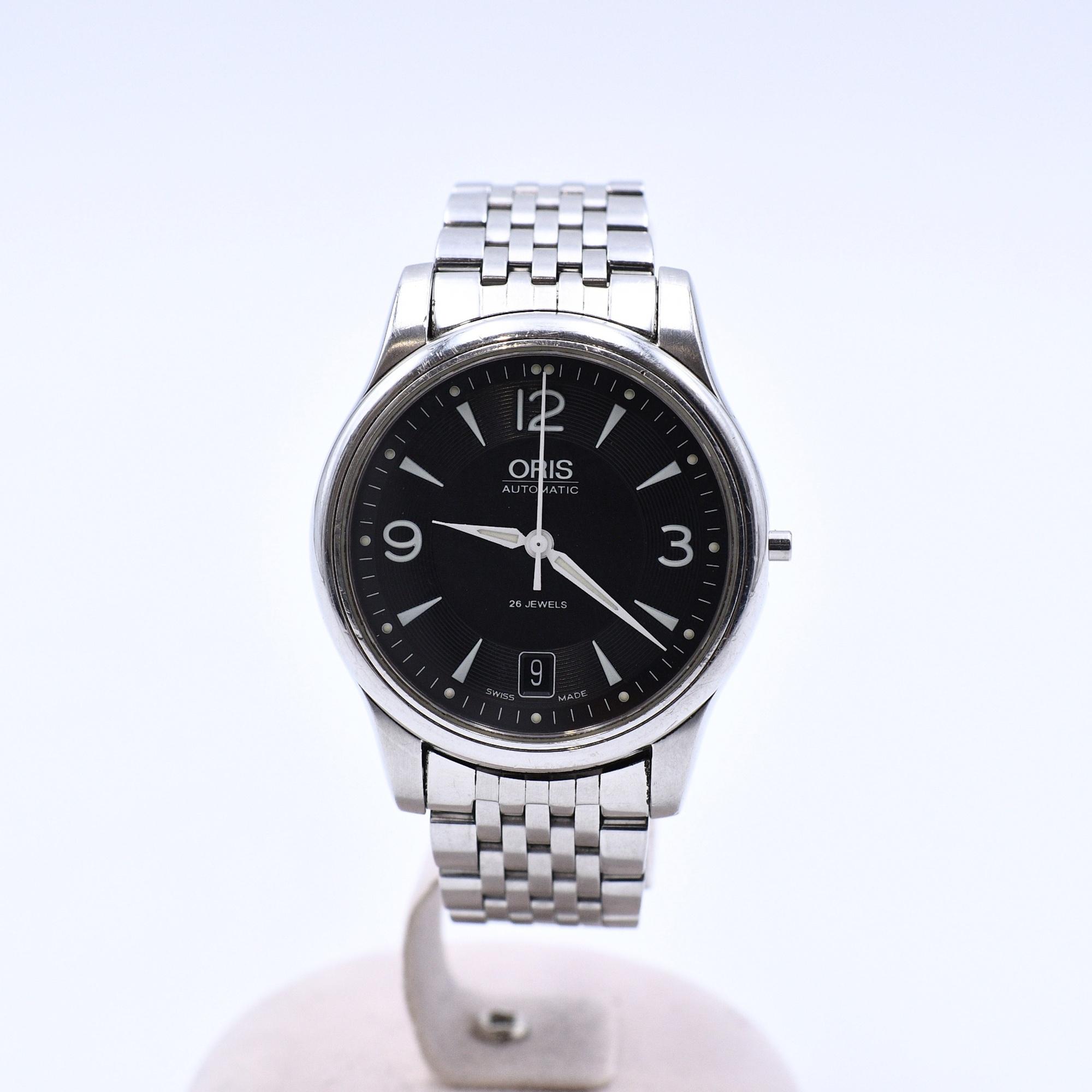 ORIS 美品　黒文字盤 オリス クラシックデイト 黒文字盤 SS/AT 7578 買取実績【買取日：2026