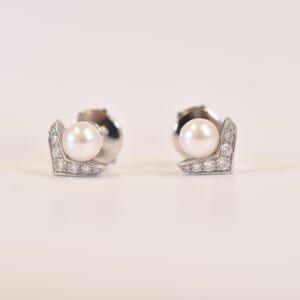 ショーメ ジョゼフィーヌ エグレット パールダイヤピアス Au750 85046