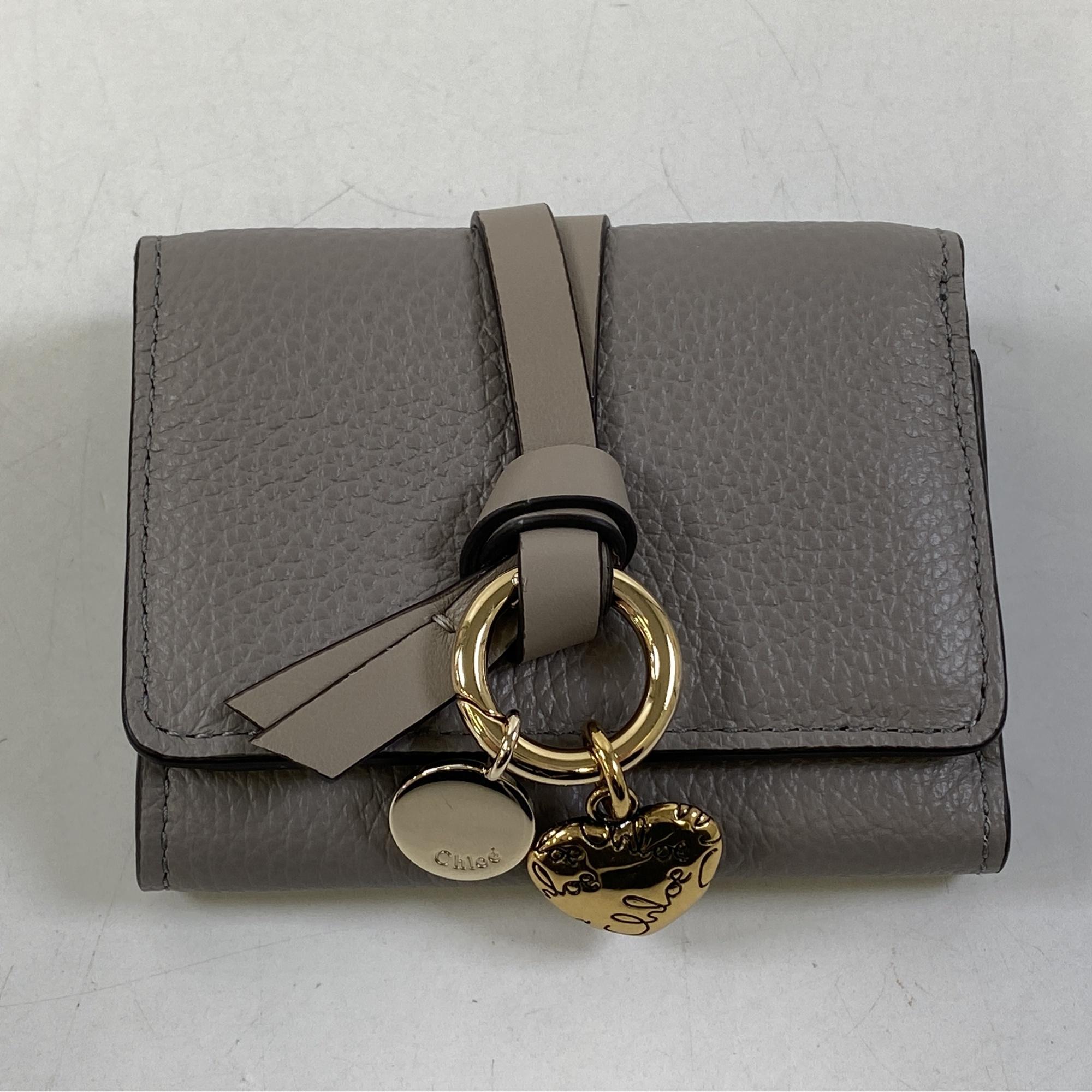クロエ トリフォールド 三つ折り財布 グレー Aランク