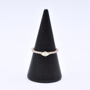 マーキスカットトップメレダイヤリング 750PG 0.30ct