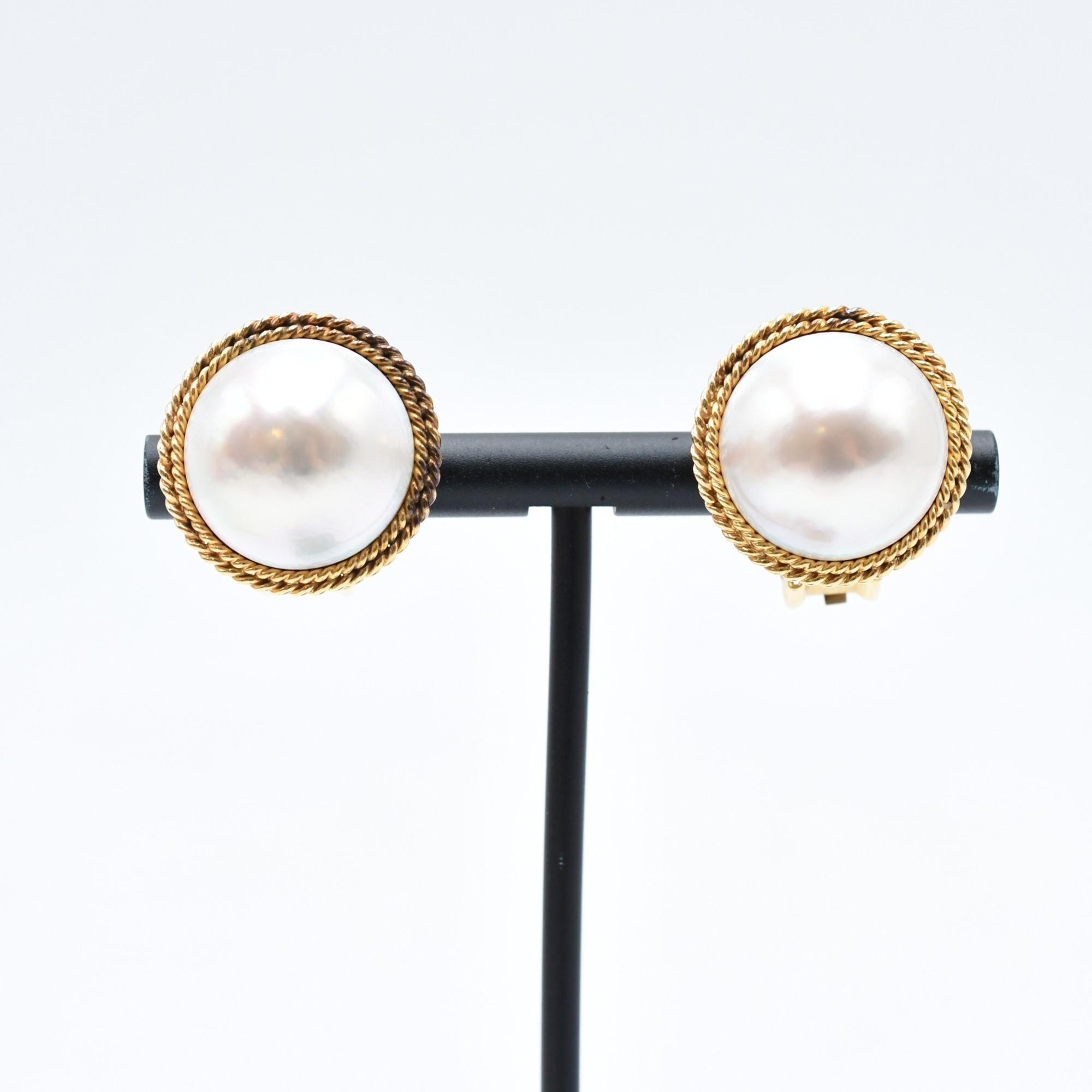 美麗 MIKIMOTO K14WG マベパール イヤークリップ