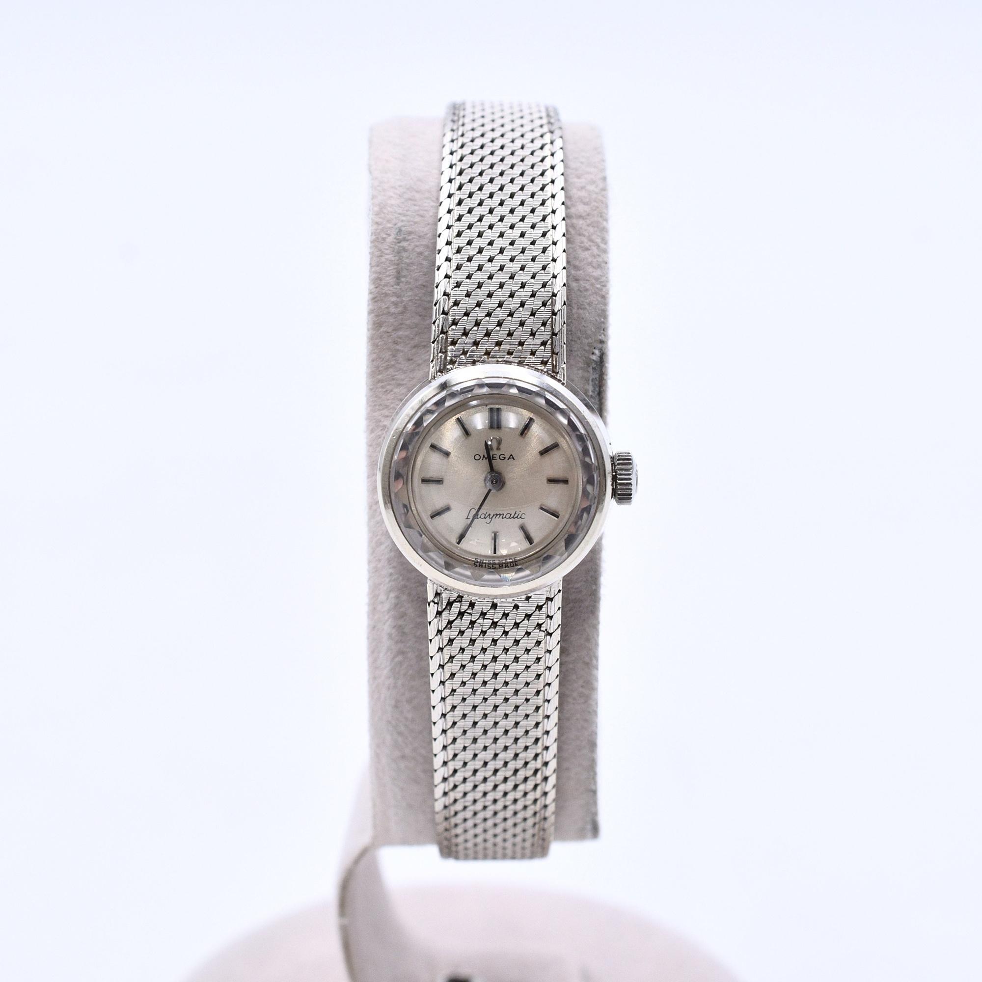 1円 オメガ SS/18K シルバー文字盤 腕時計 レディース 稼働 手巻 HH 30476