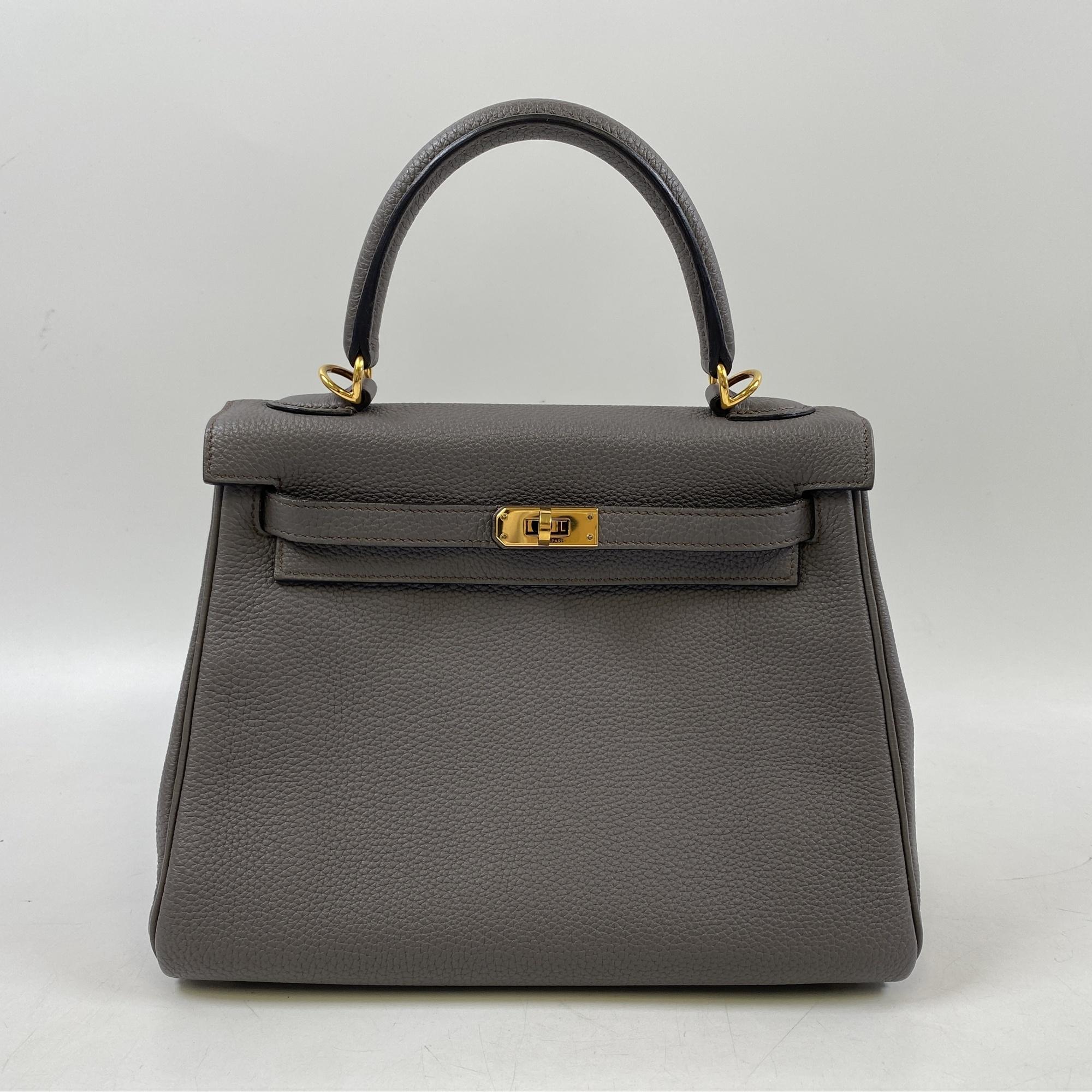 エルメス ケリー25 トゴ エタン GD金具 Y刻印 Bランク