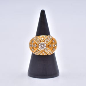 ダイヤリング K18 0.5ct 脇1.01ct