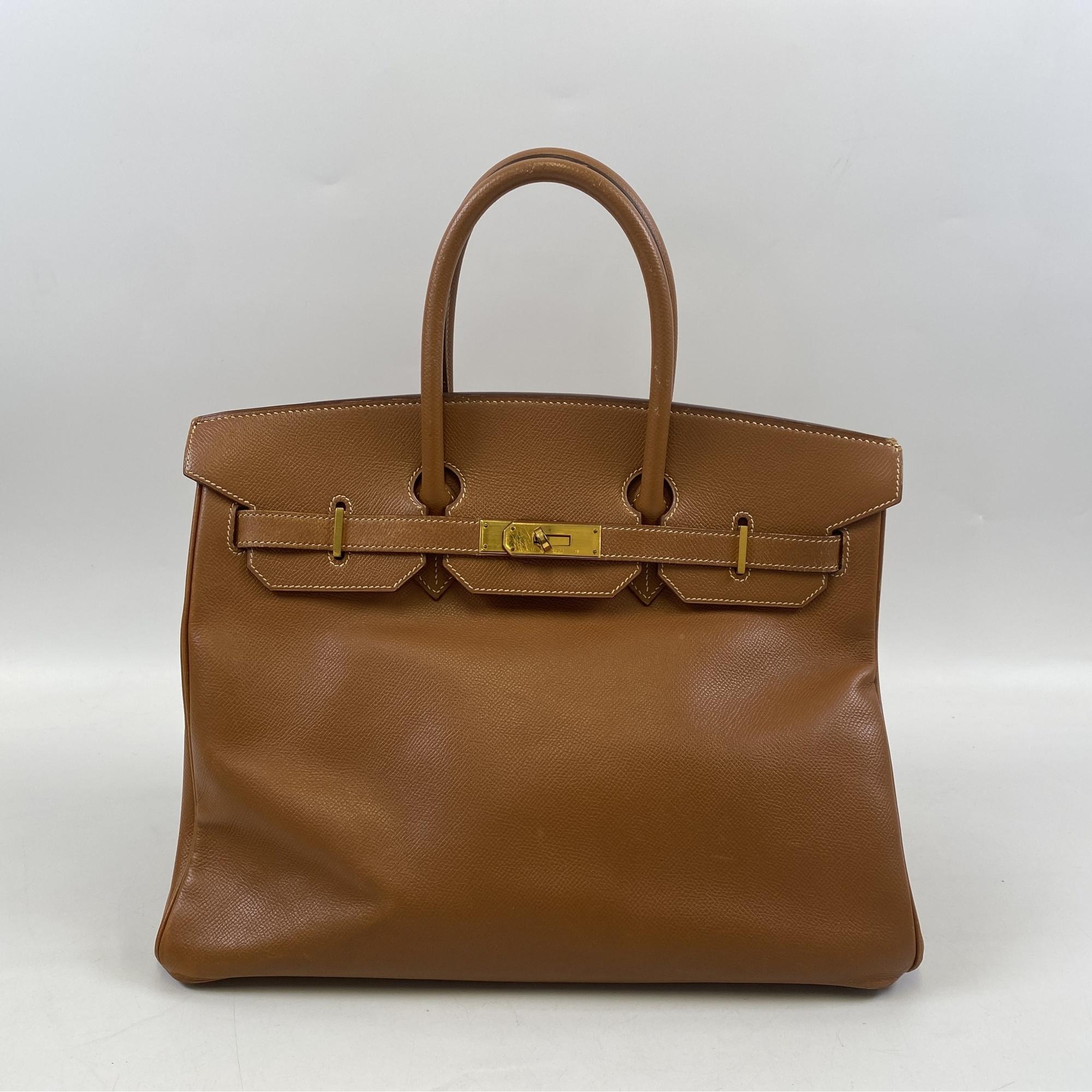 エルメス バーキン35 クシュベル ゴールド □D刻印 GD金具 Bランク