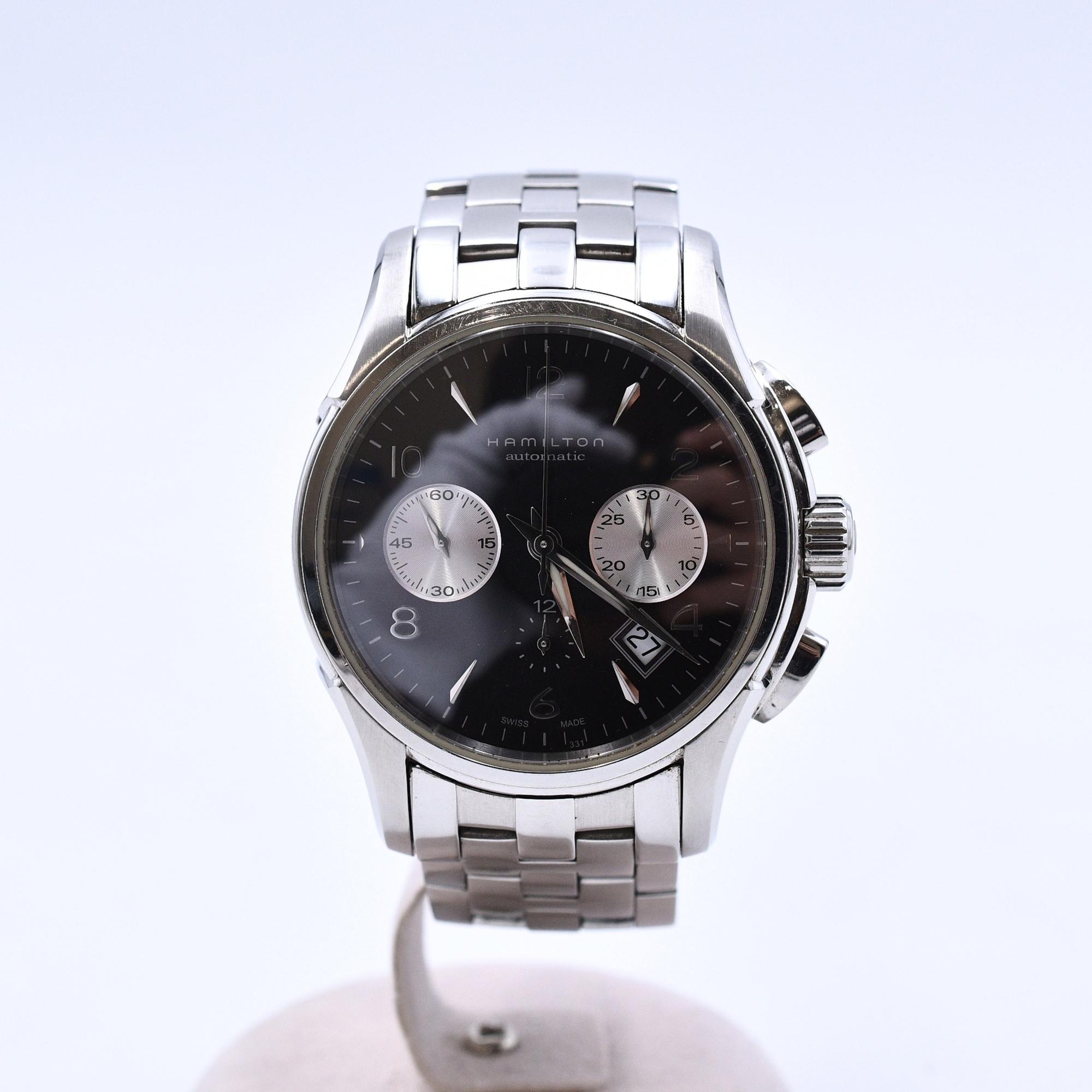 ハミルトン ジャズマスター クロノグラフ 黒文字盤 SS/AT H326560 買取 
