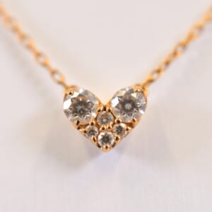 ポンテヴェキオ ハートモチーフ メレダイヤネックレス K18 0.4ct