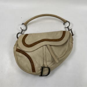 ディオール ガウチョ サドルバッグ ベージュ レザー