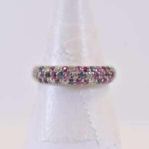 ポンテヴェキオ サファイヤメレダイヤリング K18WG S0.39ct 0.11ct