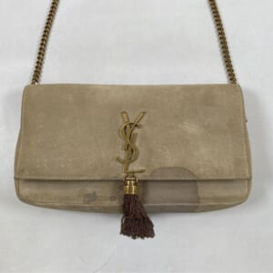 サンローラン ケイト タッセルフラップショルダーバッグ ベージュ スウェード 604276