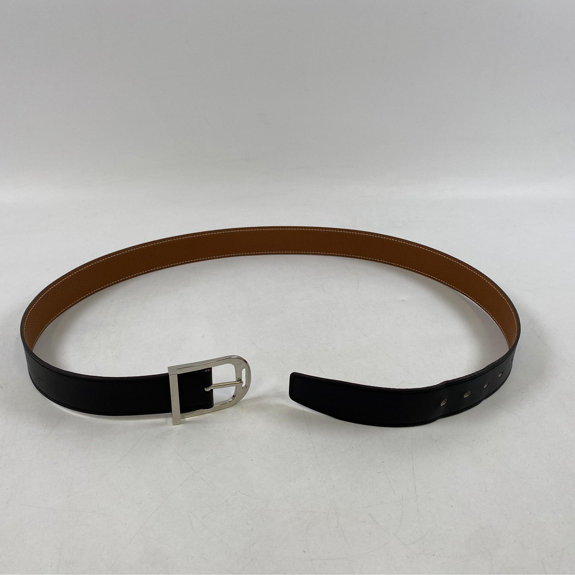 エルメス リバーシブルベルト 黒×ゴールド レザー □M刻印 ♯90 買取 