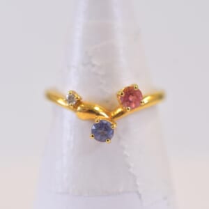 タサキ 色石メレダイヤリング K18 0.01ct