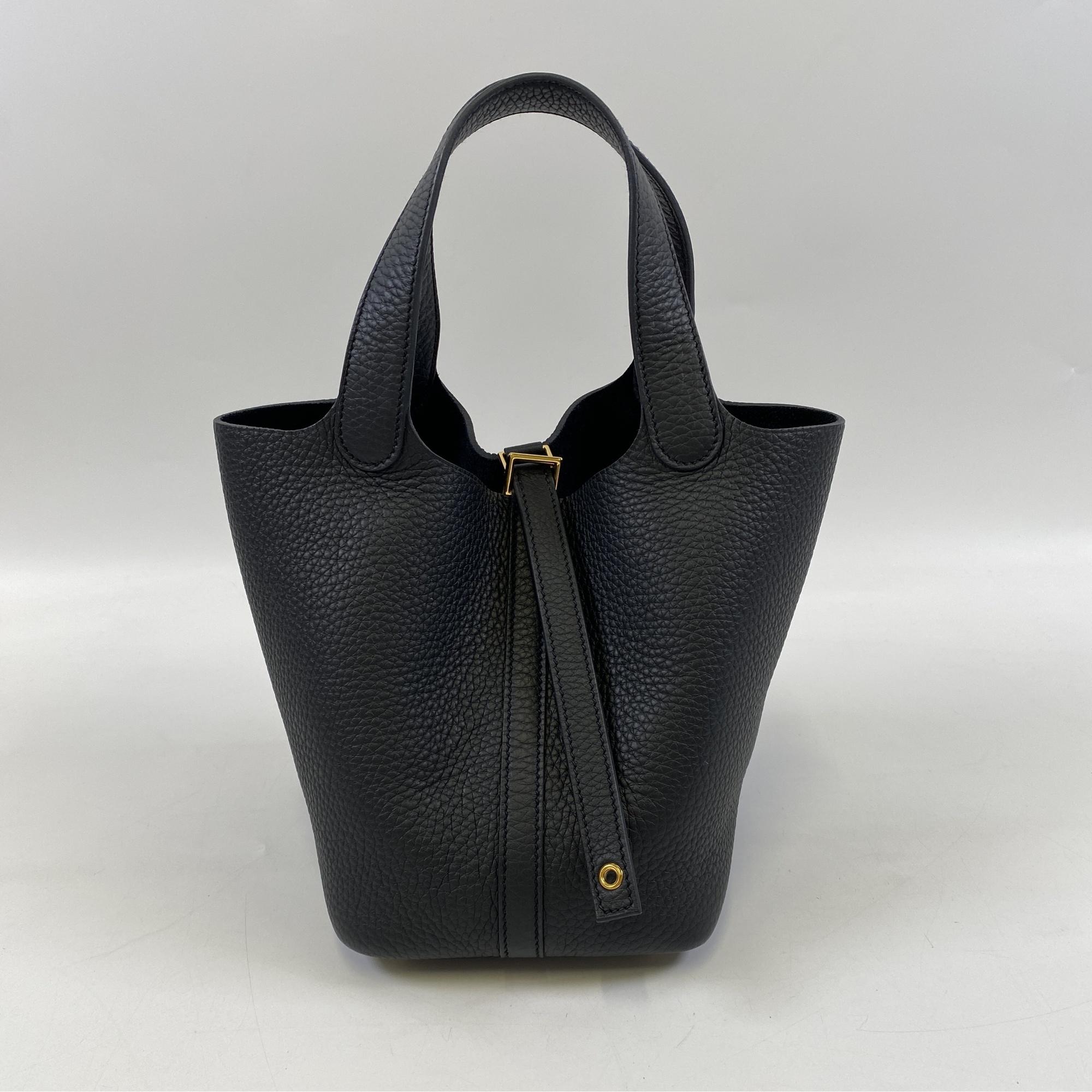 エルメス ピコタンロックPM 黒 トリヨンクレマンス GD金具 K刻印 Aランク